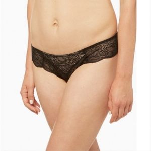 NWOT Black Lace tanga panties